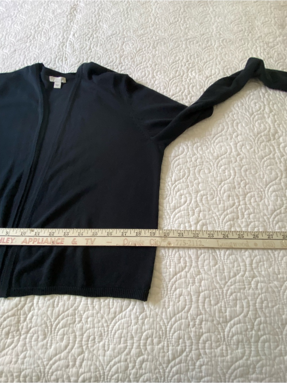 J. Jill Navy Linen Blend Open-Front Cardigan Size Small - Picture 11 of 12